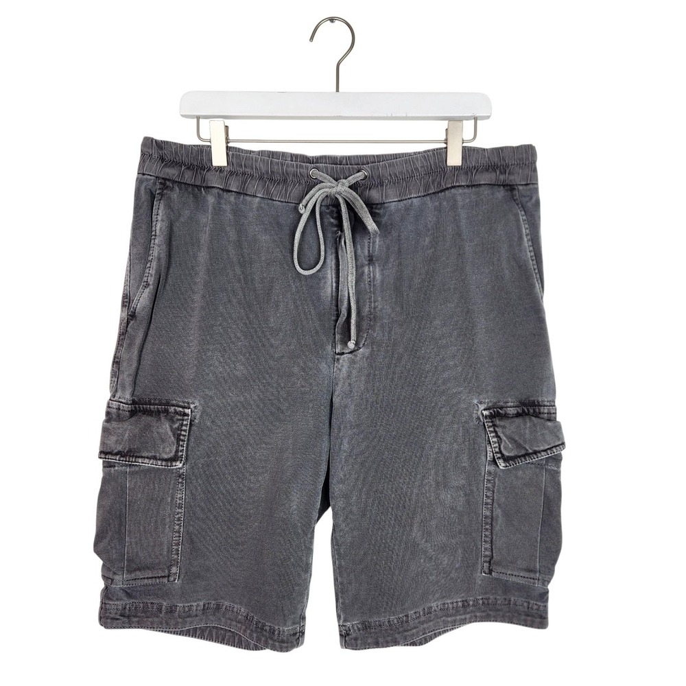 JAMES PERSE Cargo Shorts Mens Large Charcoal‎ Drawstring Elastic Waist Cotton